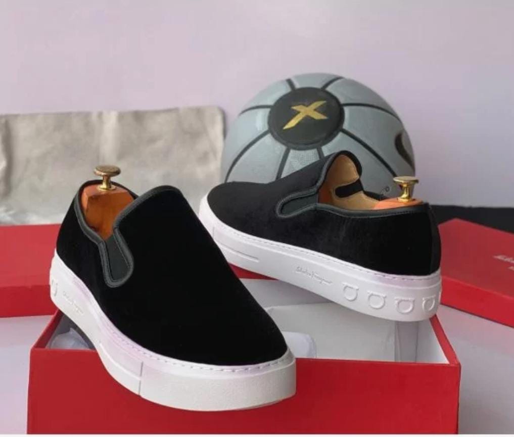 Black Suede Slip-on Sneakers