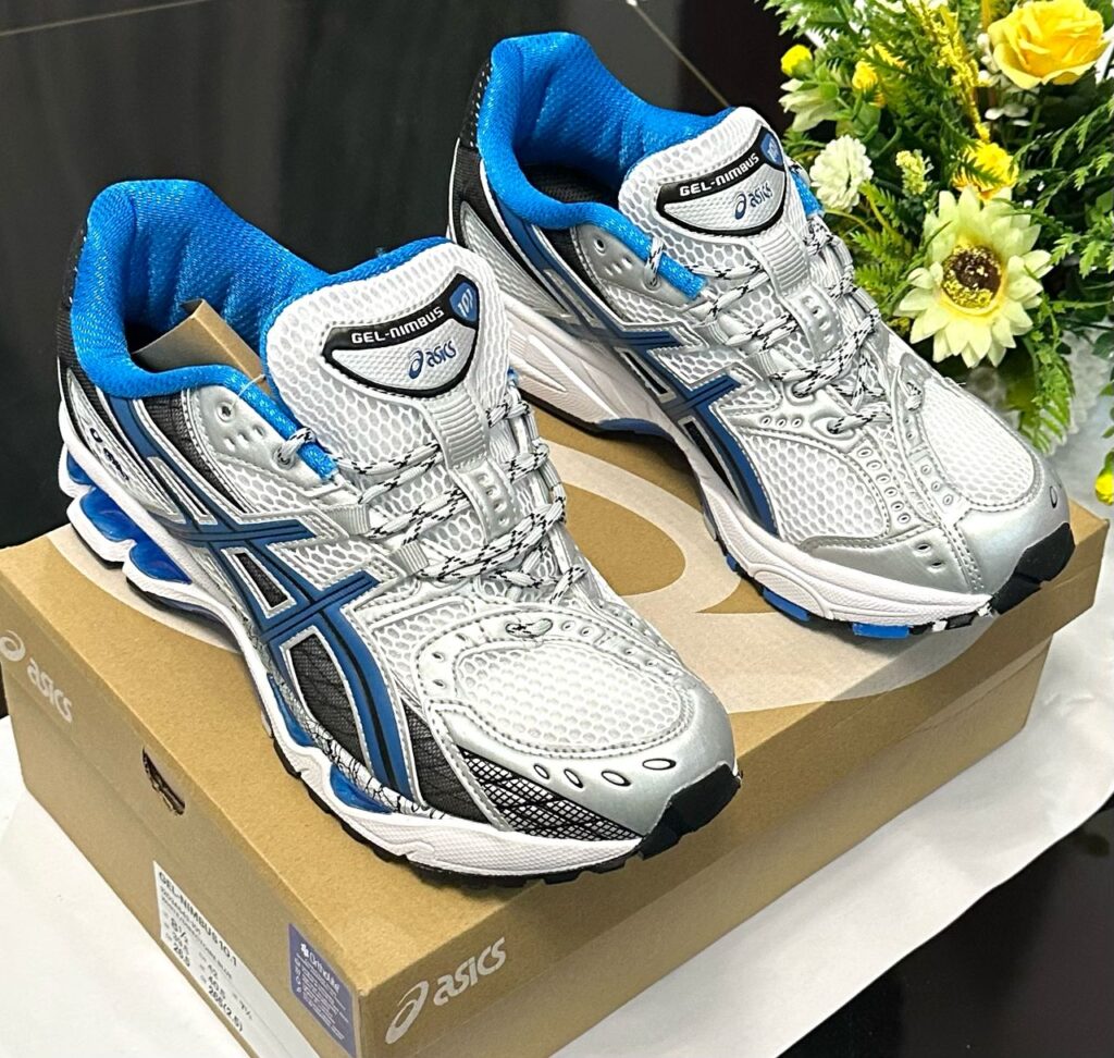 Silver and Blue Sneakers